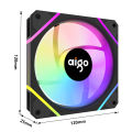 Aigo AM12 Rgb Fan Ventoinha PC Controladora 120mm Computer Case Fan Kit 6pin Water Cooler CPU Cooling Fans Argb 12cm Ventilador. 