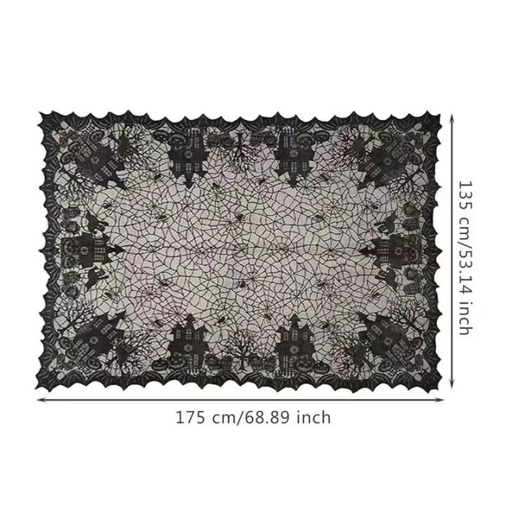 1%20Pcs%20of%20Halloween%20Lace%20Tablecloth%20Spider%20Web%20Skull%20Pattern%20Rectangular%20Shape%20for%20Party%20Decoration%20Haunted%20House%20Pumpkin%20Design%20-%20Image%204