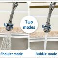 Kitchen Sink Flexible Shower Neck with Two Modes, Flexible Faucet Shower Spray. 