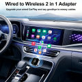 2026 Wireless CarPlay Adapter for iPhone & Android Auto Mini Wired to Wireless Car Play Adapter Plug & Play Compatible for.