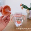 350ml Baby Bottles Drinking Cup Feeding Bottle With Straw Gravity Ball Wide-Caliber Kids Drinking Milk Water Dual-Use Bottle. 