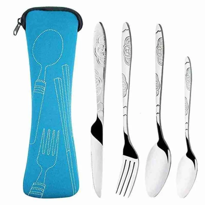 4Pcs/3Pcs%20Set%20Dinnerware%20Portable%20Printed%20Knifes%20Fork%20Spoon%20Stainless%20Steel%20Family%20Camping%20Steak%20Cutlery%20Tableware%20with%20Bag%20-%20Image%207