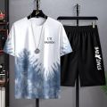 Summer Quick Drying Men's Sets Fashion Tracksuits Casual Breathable Short Sleeve 3D Printed Sports T-shirt+Shorts Basketball Set. 