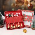 2/4/6Pcs Christmas Fork And Spoon Set,Stainless Steel Creative Tableware,Coffee Tea Dessert Forks And Spoons Set.
