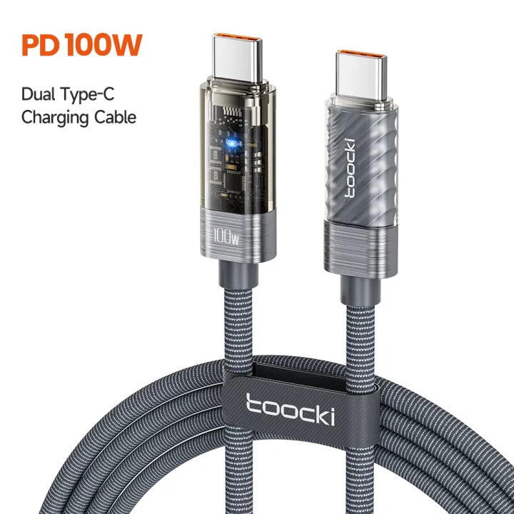 Toocki%20PD%20100W%20Auto%20Power%20off%20USB%20Cable%205A%20Fast%20Charging%20Transparent%20Type%20C%20To%20Type%20C%20Cable%20For%20iPhone%2015%2016%20%20%20S23%20-%20Image%207