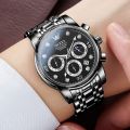 O'levs Watches for Men Diamond Business Dress Analog Quartz Stainless Steel Date Luxury Casual Fashion Wrist Watch Waterproof Luminous.