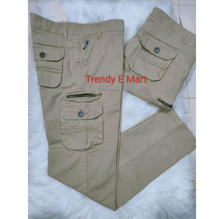 6 Pocket Biscuit Colour Exclusive Cargo Mobile Pant for Men