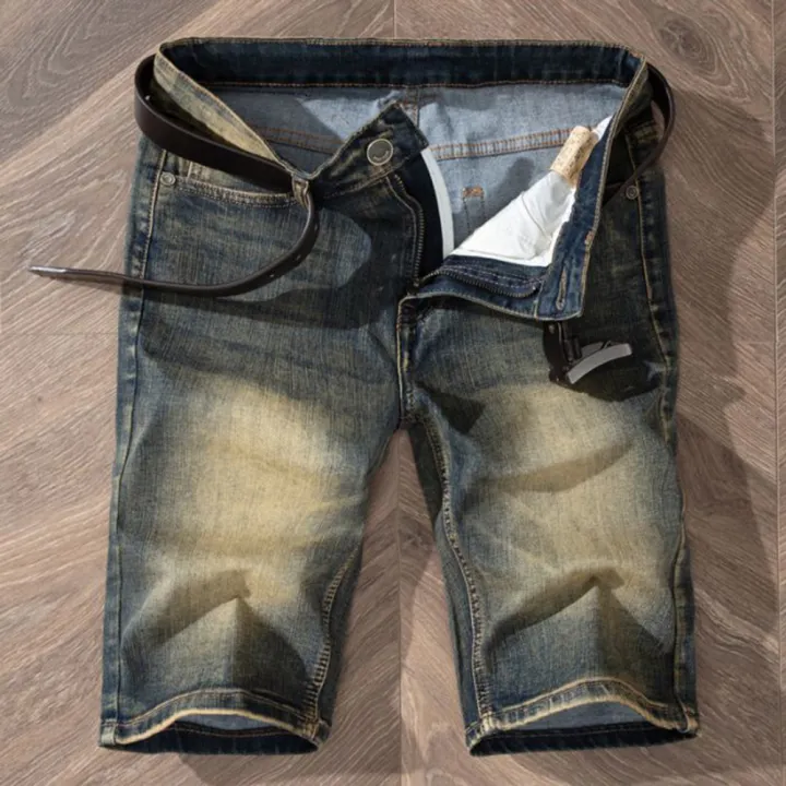 5%20Models%20Summer%20Shorts%20Jeans%20Men%20Denim%20Pants%20Stretch%20Light%20Blue%20Fashion%20Design%20Men's%20Jeans%20Slim%20Straight%20Male%20Short%20Jeans%20Hombre%20-%20Image%204