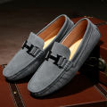 Classic Mens Loafers Male Summer Soft Shoes Fashion Men's Casual Leather Shoe Suede Casual Flats Breathable Hand-stitching Shoes.