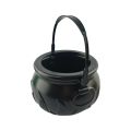 Candy Pot Halloween Flame Stripes Bucket Witch Basket Black Pot Kettle Trick Pumpkin Holder Goodie Photo Costume Decorate ﻿. 