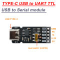 CH340N TYPE-C USB To UART TTL / USB TO Serial Port Communication Module 3.3V 5V Level RX/TX Download Debugging Tools Brush Line. 