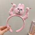 Funny Headband New Pink Bunny Hair Band Quirky Fun Plush Headband Grip Bangs Cute Photo Decoration Hair Bands Headdress. 