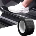 3D Nano Carbon Fiber Car Bumper Door Guard Protection Film 3m Car Door Sill Protector Sticker Black Waterproof Anti Scratch Tape. 
