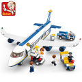 City Cargo Aircraft Plane Storage Airport Airbus Airplane Avion Technical Creative Building Blocks Educational Toys for Children.