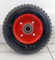 8 Inch Heavy Duty Fixed Caster Wheels, Rubber Molded Solid Tires Wheels with Rubber Knobby Tread for Workbench, Dolly, Cart, Trolley, Wagon & Chicken Coop, Large Castor Wheels, 1 piece. 