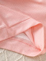 Cute Rabbit Embroidery for Infants and Toddlers, Waffle Sweatshirt, Striped Jogger Pants, Two-Piece Set, Knee Pads, Elastic Waist, Soft and Warm. 