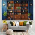 An antique bookshelf background polyester photography background prop, suitable for studio, home, wall and atmosphere decoration. 