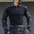 Men's Long Sleeve Combat Shirt 1/4 Zipper Ripstop Cotton Workwear Tops  Shirts Camo Airsoft T Shirts Paintball T Shirts. 
