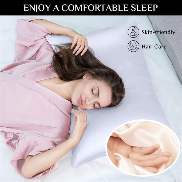 1pc%20Simulated%20Silk%20Smooth%20Plain%20Pillowcase%20Soft%20Double-sided%20White%20Black%20Grey%20Khaki%20Blue%20Pink%20Pillow%20Case%20Skin%20Friendly%20Bedding%20-%20Image%206