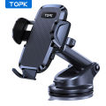 TOPK Car Phone Holder 2 in 1 Car Phone Mount for Car Dashboard/Windscreen One Button Release and 360° Rotation for All Phones.