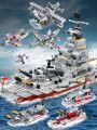Navy War Chariot Ship Army Boat Plane Model Warships Building Blocks Compatible With Lego Construction Set for Boys Bricks Toys. 