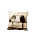 Three kitten pillowcase, 18x18 inches, suitable for living room, bedroom, decoration (without pillow core). 