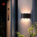 LED Wall Lamp Outdoor/Indoor Wall Sconce Waterproof IP65 Aluminum Black Rectangular Patio Light Up & Down Projection Light. 