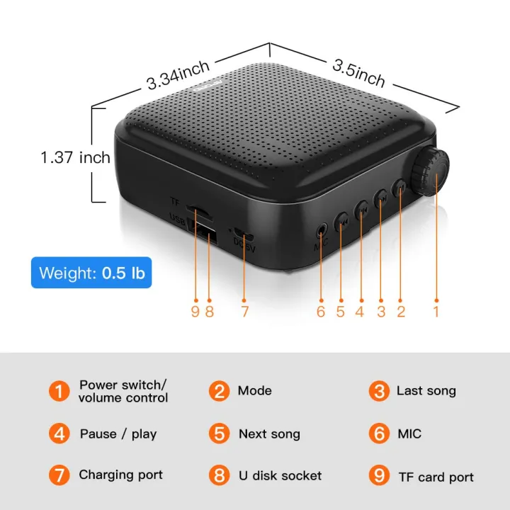 Voice%20Amplifier%20Multifunctional%20Portable%20Personal%20Voice%20Speaker%20with%20Microphone%20Display%20Surround%20Sound%20for%20Teachers%20Speech%20-%20Image%205