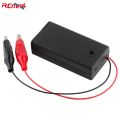 3V 2 Cells AA Battery Holder Case Storage Box with ON/Off Switch Alligator Clip Wire Cable 130mm. 