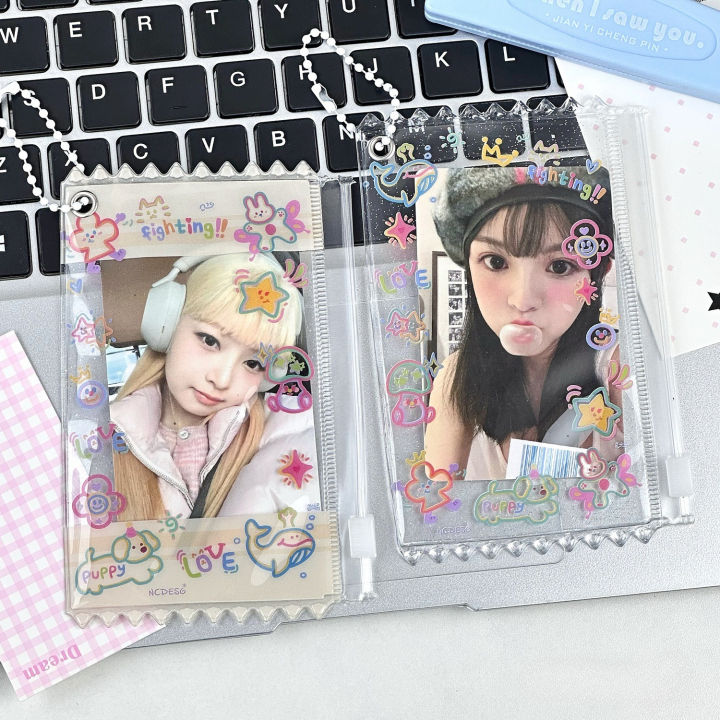 2pcs%20Dopamine%20Cute%20Graffiti%20Photocard%20Zipper%20PVC%20Case%20Polaroid%20%20Photo%20Card%20Holder%20-%20Image%203