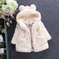 Winter baby girl clothing artificial fur jacket fleece hooded warm cotton clothing girl Parker coat children outdoor children's. 