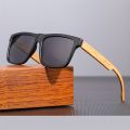 New Square Casual Sunglasses Wood Grain Spring Hinges UV400 Protection Unisex Outdoor Daily Eyewear. 