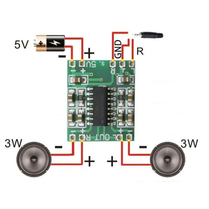 PAM8403 Dual Channel Mini Digital Power Amplifier Drive Board 3W +3W For Arduino