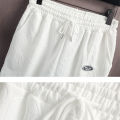 Trendy White Casual Suit Men's Fashionable Two Piece Set Korea Summer Simple Style Fitting Short Sleeve Business Attire. 