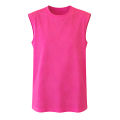 Womens Clothing Sleeveless T-shirt Summer Loose Fit Vest O-Neck Tank Top Comfortable Skin-Friendly Flattering For Everyday Style.