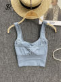 SINGREINY 2024 Fashion Casual Crop Top Women Strap Basic Chest Pad Sleeveless Sports Tank Top Solid Backless Beach Camis. 