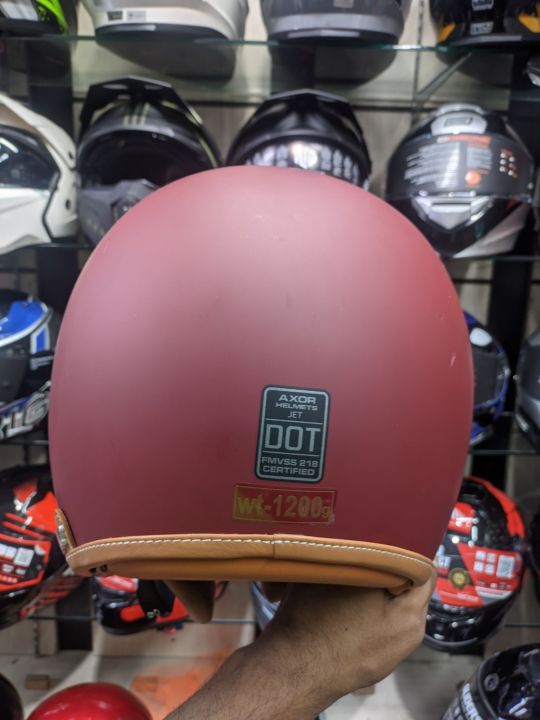 AXZOR%20JET%20MAT%20RED%20HALF%20Face%20Bike%20Helmet%20-%20Image%204