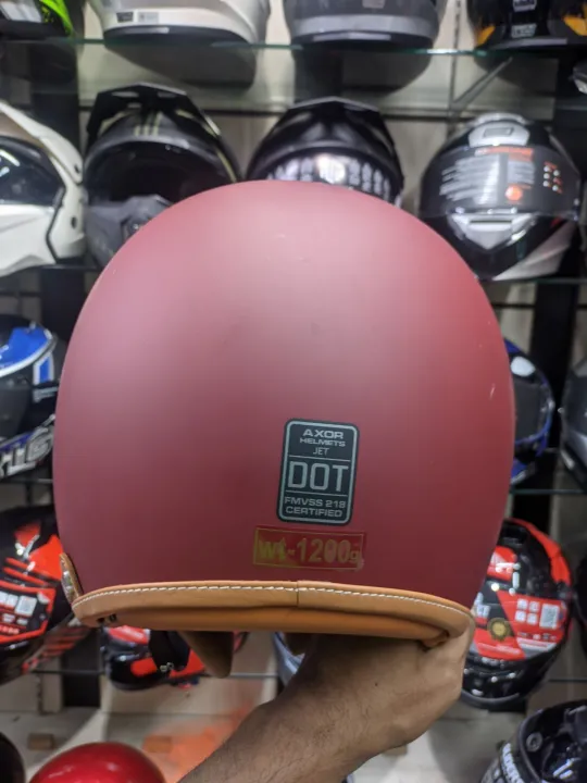 AXZOR%20JET%20MAT%20RED%20HALF%20Face%20Bike%20Helmet%20-%20Image%204