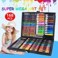168 Pcs Super Mega Art Set Coloring Set For Kids Deluxe Colored Pencil Kit for Artists. 