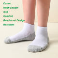 7 Pairs of Kids Cotton Blend Ankle Socks, Student Socks, Mesh Design, Solid Color, Comfortable, Breathable, Durable. 