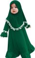 Baby Girls Dress Muslim Clothes for 12 Rabi-ul-Awal. Kids Long Sleeve Abaya with Hijab Two Piece set. 