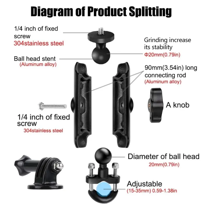 Motorcycle%20Handlebar%20Mount%20Aluminum%20Alloy%20Bike%20Holder%20For%20GoPro%20Hero%2013%2012%2011%2010%209%208%20Insta360%20DJI%20Osmo%20Action%20Camera%20Accessories%20-%20Image%203