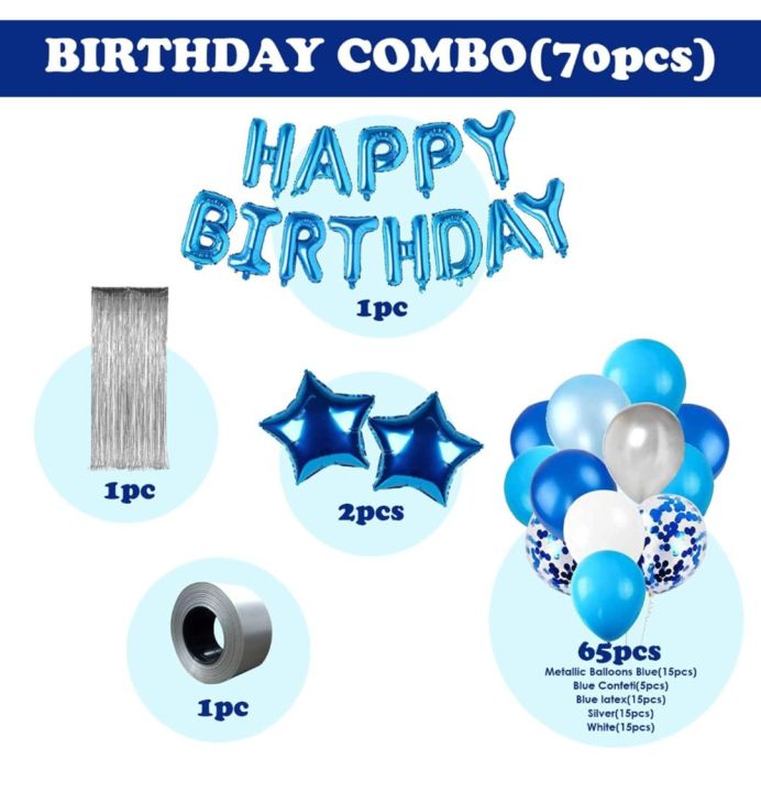 Birthday%20Decoration%20Kit,%2070%20Pcs%20Combo,%20Birthday%20Decoration%20Kit%20,%20%20Banner,%20Foil%20Balloons%20%20Curtain,%20Blue&White%20Balloons%20For%20Decoration%20-%20Image%202