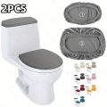 2pcs of Solid Color Elastic Toilet Seat Cover Easy To Disassemble Durable Toilet Lid Water Tank Dust Protection Cover Bathroom.