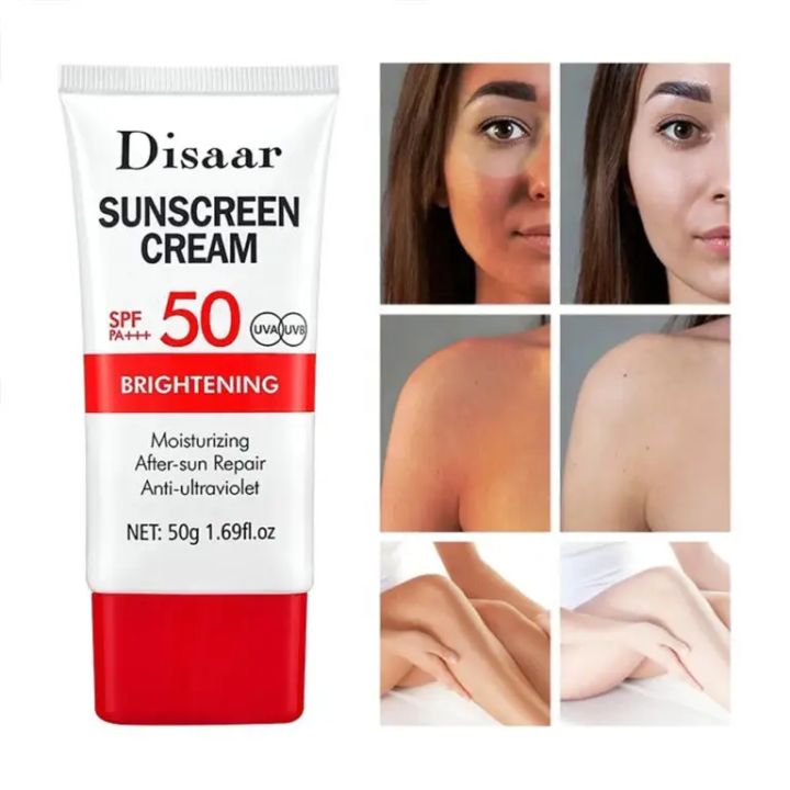 DISAAR%2050+%20MOISTURIZING%20SUNSCREEN%0A%0AWith%20Kojic%20Acid,%20Ceramide%20&%20Vitamin%20E%20Brightening%20And%20Moisturizing%20UVA/UVB%20Sunscreen-%2050g%20-%20Image%205