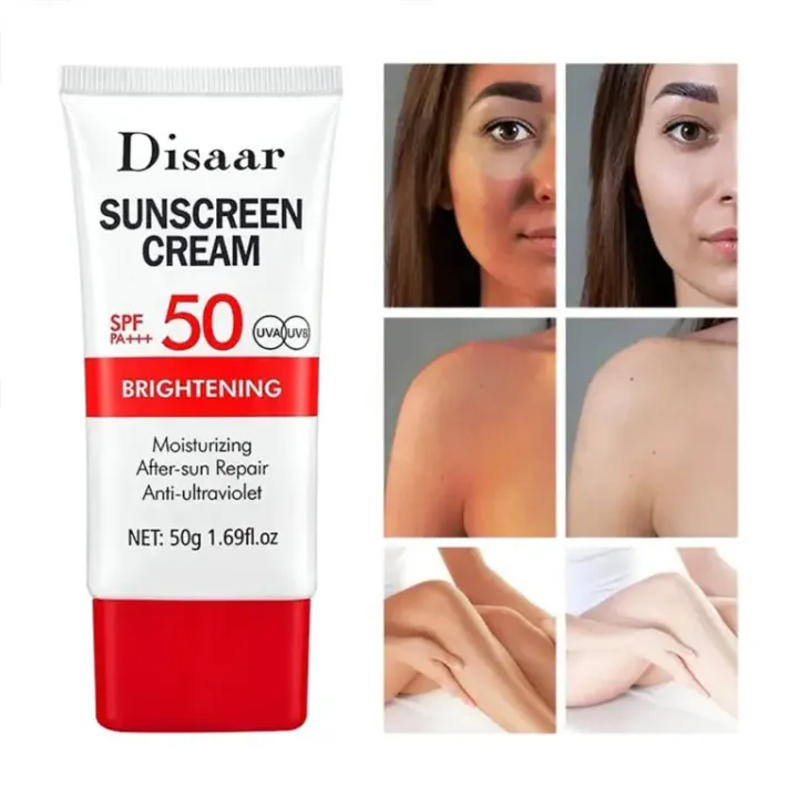 DISAAR%2050+%20MOISTURIZING%20SUNSCREEN%0A%0AWith%20Kojic%20Acid,%20Ceramide%20&%20Vitamin%20E%20Brightening%20And%20Moisturizing%20UVA/UVB%20Sunscreen-%2050g%20-%20Image%205