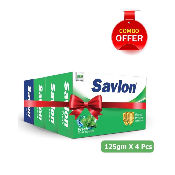 Savlon Soap Combo - 3 Fresh 125g & 1 Antiseptic 125g