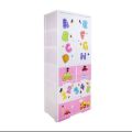 TheTickleToe Thick Fiber Plastic Storage Organizer Closets Almirah Shelf, Drawers Wardrobes for Kids (White, 60 x 40 x 135 cm). 