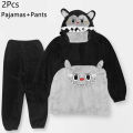 Kigurumi Unicorn Cat Onesie Winter Warm Sleepwear Women Men Pajamas Slipper Couple Pijamas Cartoon Hooded Nightwears Slipper. 