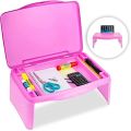 Foldable Lap Desk with Storage - Durable Lightweight Portable Laptop Computer Children Desks for Homework or Reading.